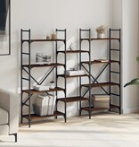 VidaXL Boekenkast 160x28,5x136,5 cm bewerkt hout bruineikenkleurig