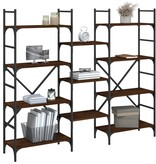 VidaXL Boekenkast 160x28,5x136,5 cm bewerkt hout bruineikenkleurig