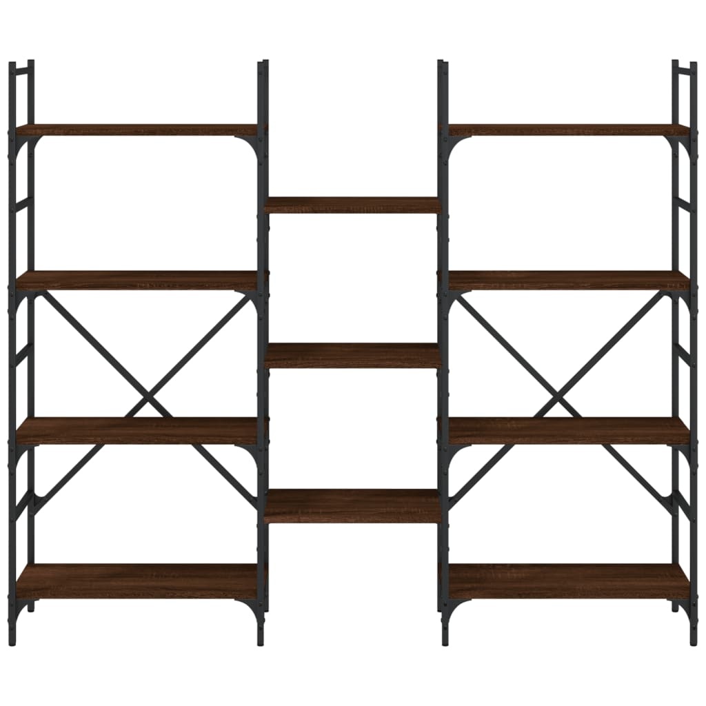 VidaXL Boekenkast 160x28,5x136,5 cm bewerkt hout bruineikenkleurig