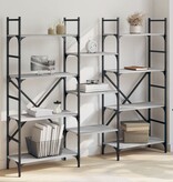 VidaXL Boekenkast 160x28,5x136,5 cm bewerkt hout grijs sonoma eiken