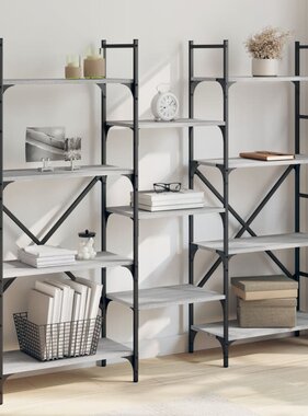 VidaXL Boekenkast 160x28,5x136,5 cm bewerkt hout grijs sonoma eiken