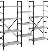 VidaXL Boekenkast 160x28,5x136,5 cm bewerkt hout grijs sonoma eiken