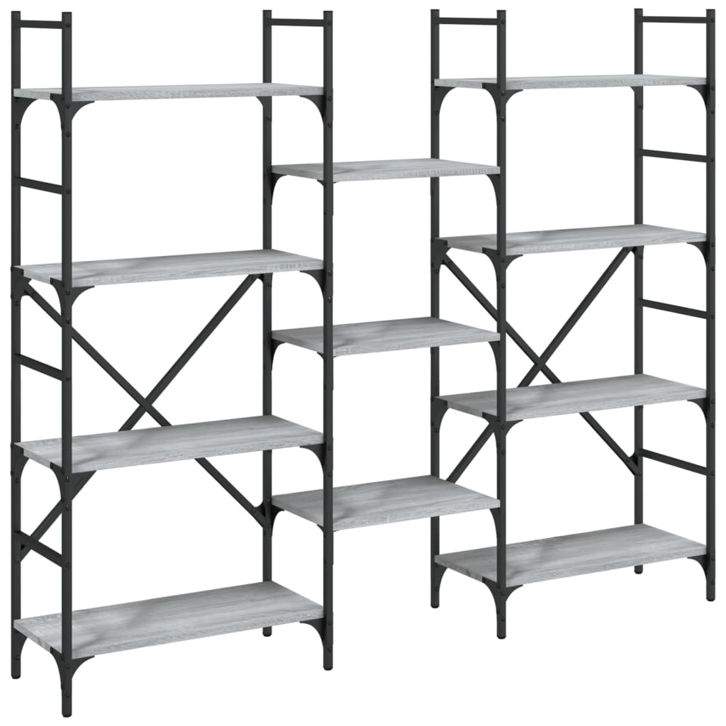 VidaXL Boekenkast 160x28,5x136,5 cm bewerkt hout grijs sonoma eiken
