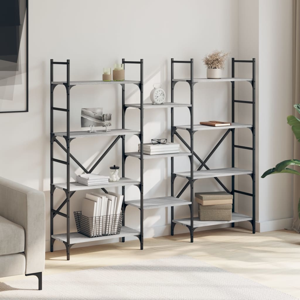 VidaXL Boekenkast 160x28,5x136,5 cm bewerkt hout grijs sonoma eiken