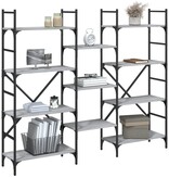 VidaXL Boekenkast 160x28,5x136,5 cm bewerkt hout grijs sonoma eiken