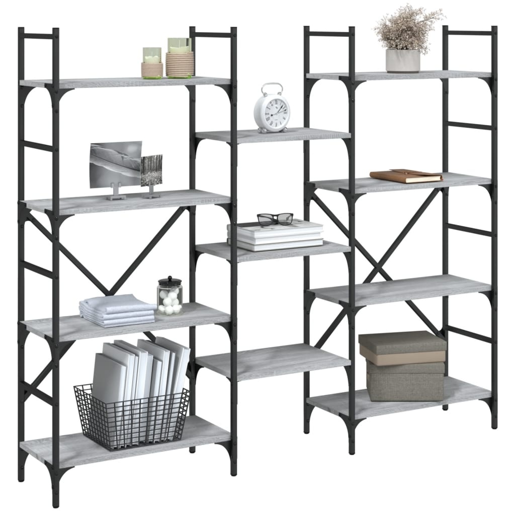 VidaXL Boekenkast 160x28,5x136,5 cm bewerkt hout grijs sonoma eiken