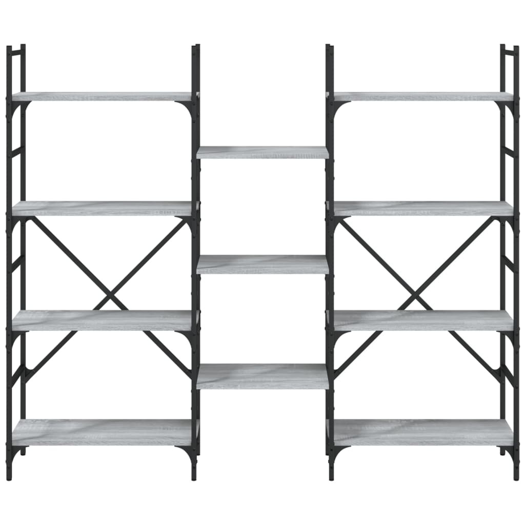 VidaXL Boekenkast 160x28,5x136,5 cm bewerkt hout grijs sonoma eiken