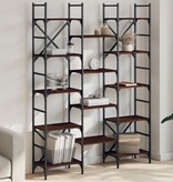 VidaXL Boekenkast 127,5x28,5x172,5 cm bewerkt hout bruineikenkleurig