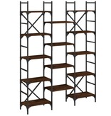 VidaXL Boekenkast 127,5x28,5x172,5 cm bewerkt hout bruineikenkleurig