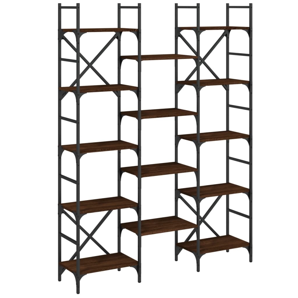 VidaXL Boekenkast 127,5x28,5x172,5 cm bewerkt hout bruineikenkleurig