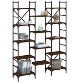 VidaXL Boekenkast 127,5x28,5x172,5 cm bewerkt hout bruineikenkleurig