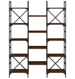 VidaXL Boekenkast 127,5x28,5x172,5 cm bewerkt hout bruineikenkleurig