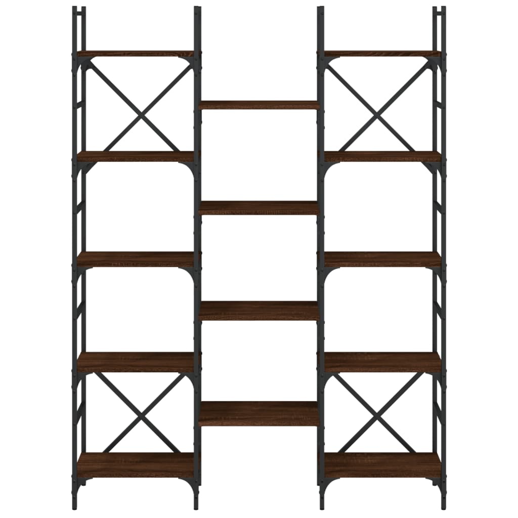 VidaXL Boekenkast 127,5x28,5x172,5 cm bewerkt hout bruineikenkleurig