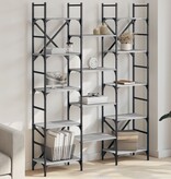 VidaXL Boekenkast 127,5x28,5x172,5 cm bewerkt hout grijs sonoma eiken