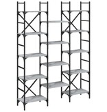 VidaXL Boekenkast 127,5x28,5x172,5 cm bewerkt hout grijs sonoma eiken