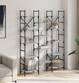 VidaXL Boekenkast 127,5x28,5x172,5 cm bewerkt hout grijs sonoma eiken