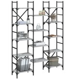 VidaXL Boekenkast 127,5x28,5x172,5 cm bewerkt hout grijs sonoma eiken