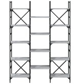 VidaXL Boekenkast 127,5x28,5x172,5 cm bewerkt hout grijs sonoma eiken