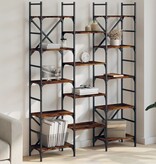 VidaXL Boekenkast 127,5x28,5x172,5 cm bewerkt hout gerookt eikenkleur