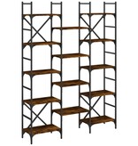 VidaXL Boekenkast 127,5x28,5x172,5 cm bewerkt hout gerookt eikenkleur