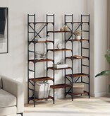 VidaXL Boekenkast 127,5x28,5x172,5 cm bewerkt hout gerookt eikenkleur