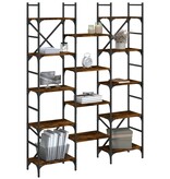 VidaXL Boekenkast 127,5x28,5x172,5 cm bewerkt hout gerookt eikenkleur