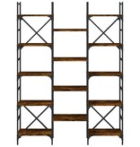 VidaXL Boekenkast 127,5x28,5x172,5 cm bewerkt hout gerookt eikenkleur