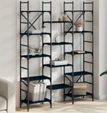 VidaXL Boekenkast 127,5x28,5x172,5 cm bewerkt hout zwart