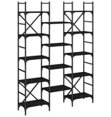 VidaXL Boekenkast 127,5x28,5x172,5 cm bewerkt hout zwart