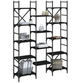 VidaXL Boekenkast 127,5x28,5x172,5 cm bewerkt hout zwart