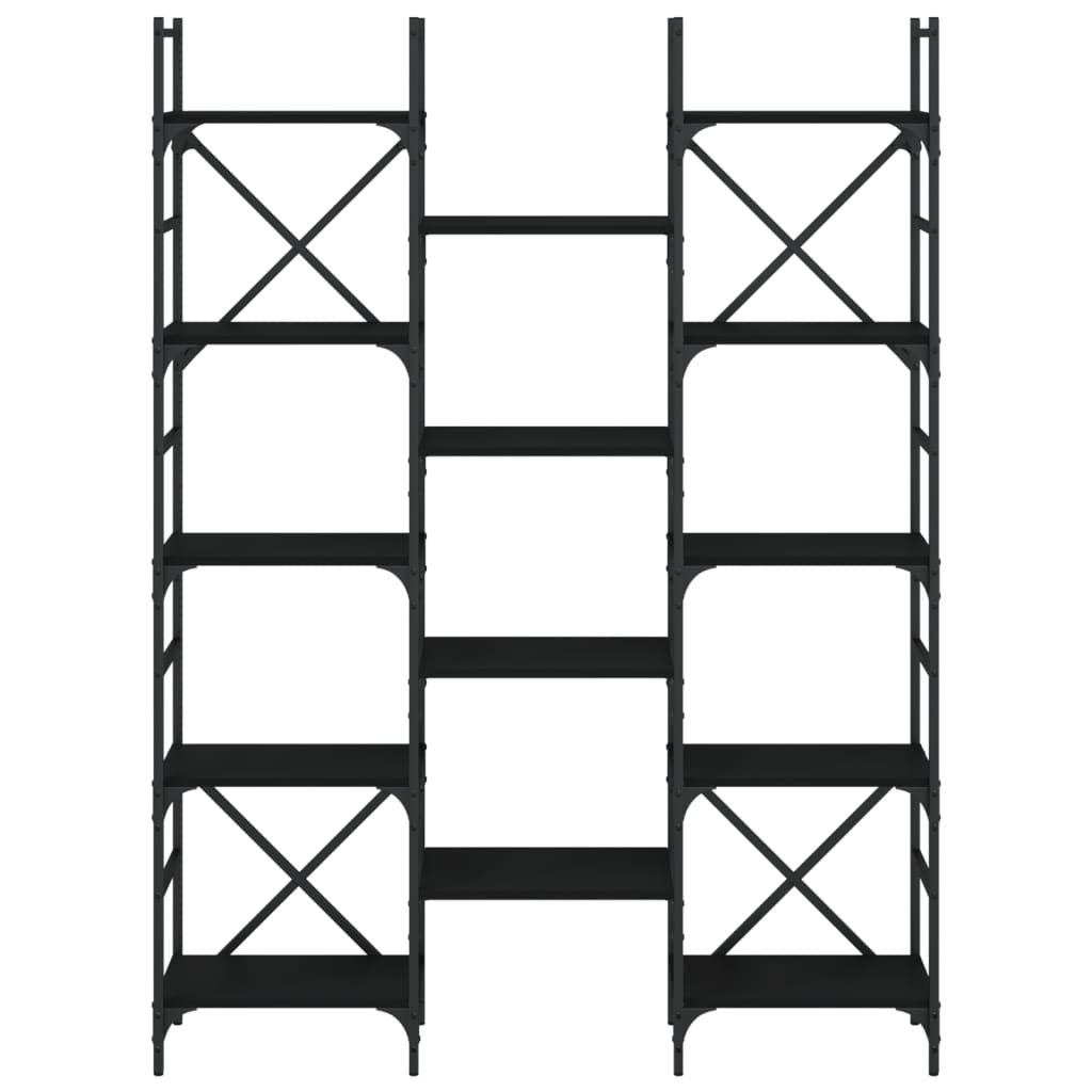 VidaXL Boekenkast 127,5x28,5x172,5 cm bewerkt hout zwart