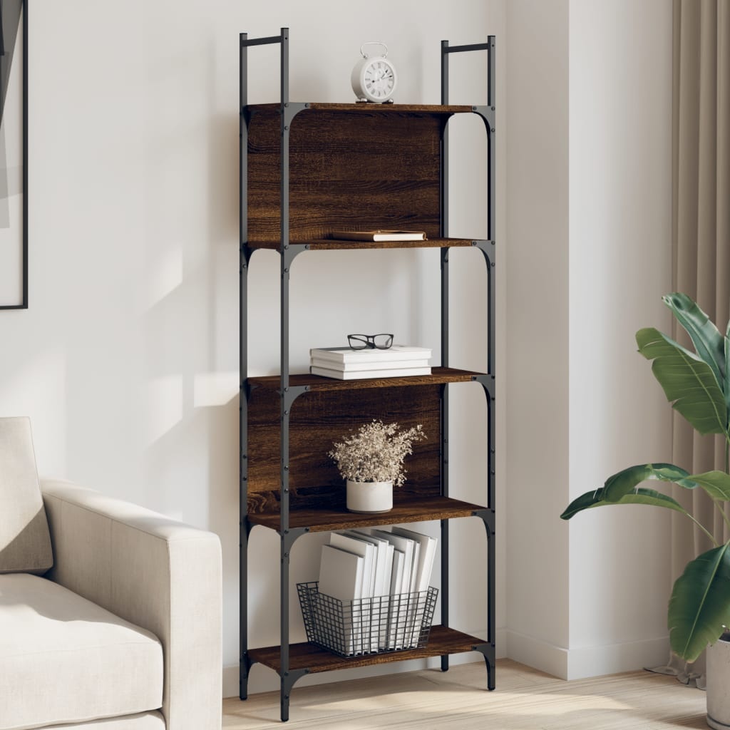 VidaXL Boekenkast 5-laags 60,5x24x166,5 cm bewerkt hout bruineiken