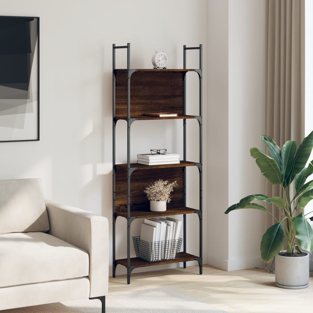 VidaXL Boekenkast 5-laags 60,5x24x166,5 cm bewerkt hout bruineiken