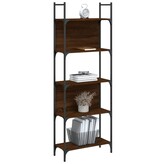 VidaXL Boekenkast 5-laags 60,5x24x166,5 cm bewerkt hout bruineiken