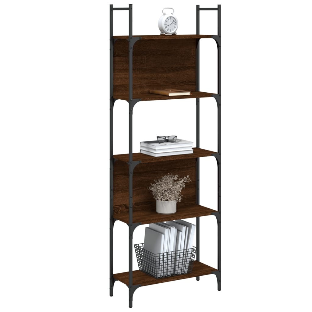 VidaXL Boekenkast 5-laags 60,5x24x166,5 cm bewerkt hout bruineiken