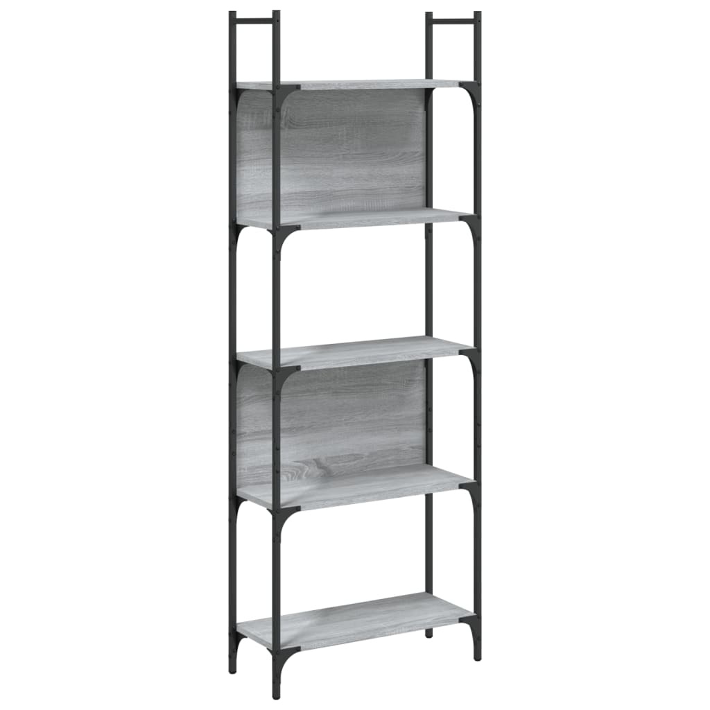 VidaXL Boekenkast 5-laags 60,5x24x166,5 cm bewerkt hout grijs sonoma