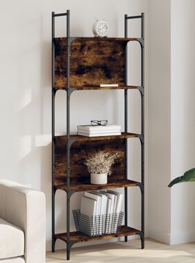 VidaXL Boekenkast 5-laags 60,5x24x166,5 cm bewerkt hout gerookt eiken