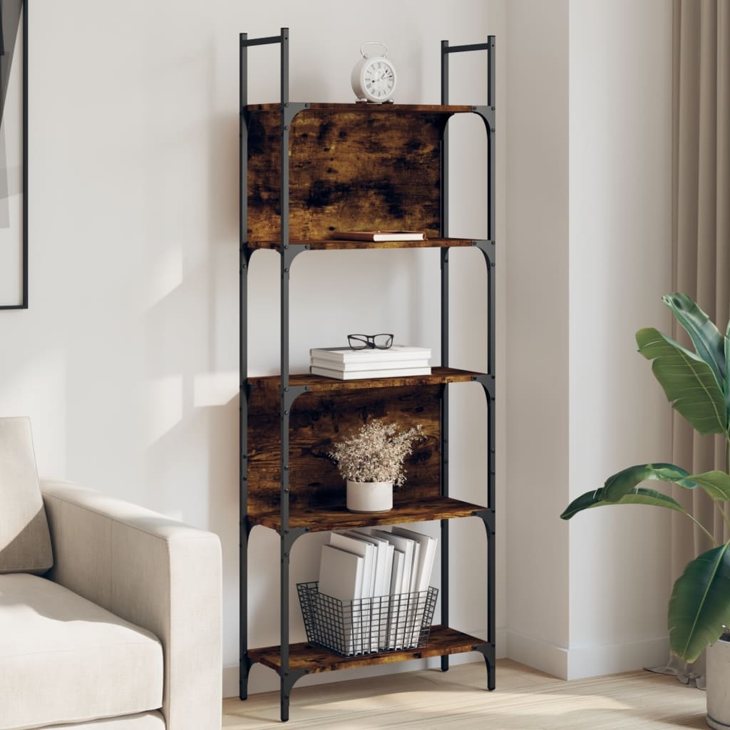 VidaXL Boekenkast 5-laags 60,5x24x166,5 cm bewerkt hout gerookt eiken