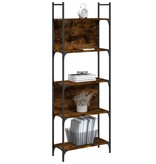 VidaXL Boekenkast 5-laags 60,5x24x166,5 cm bewerkt hout gerookt eiken