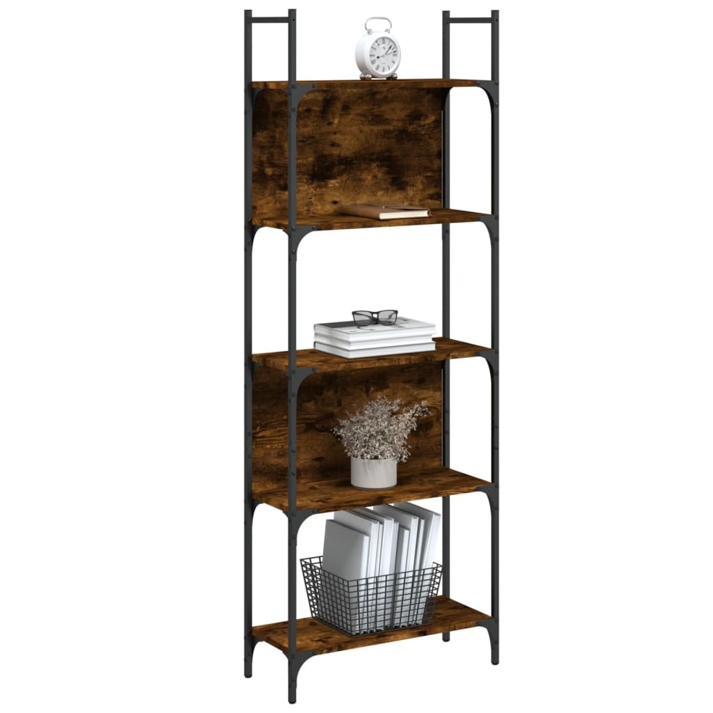 VidaXL Boekenkast 5-laags 60,5x24x166,5 cm bewerkt hout gerookt eiken
