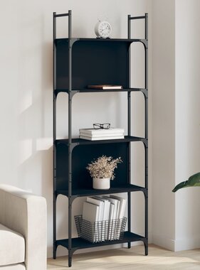 VidaXL Boekenkast 5-laags 60,5x24x166,5 cm bewerkt hout zwart