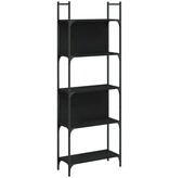 VidaXL Boekenkast 5-laags 60,5x24x166,5 cm bewerkt hout zwart
