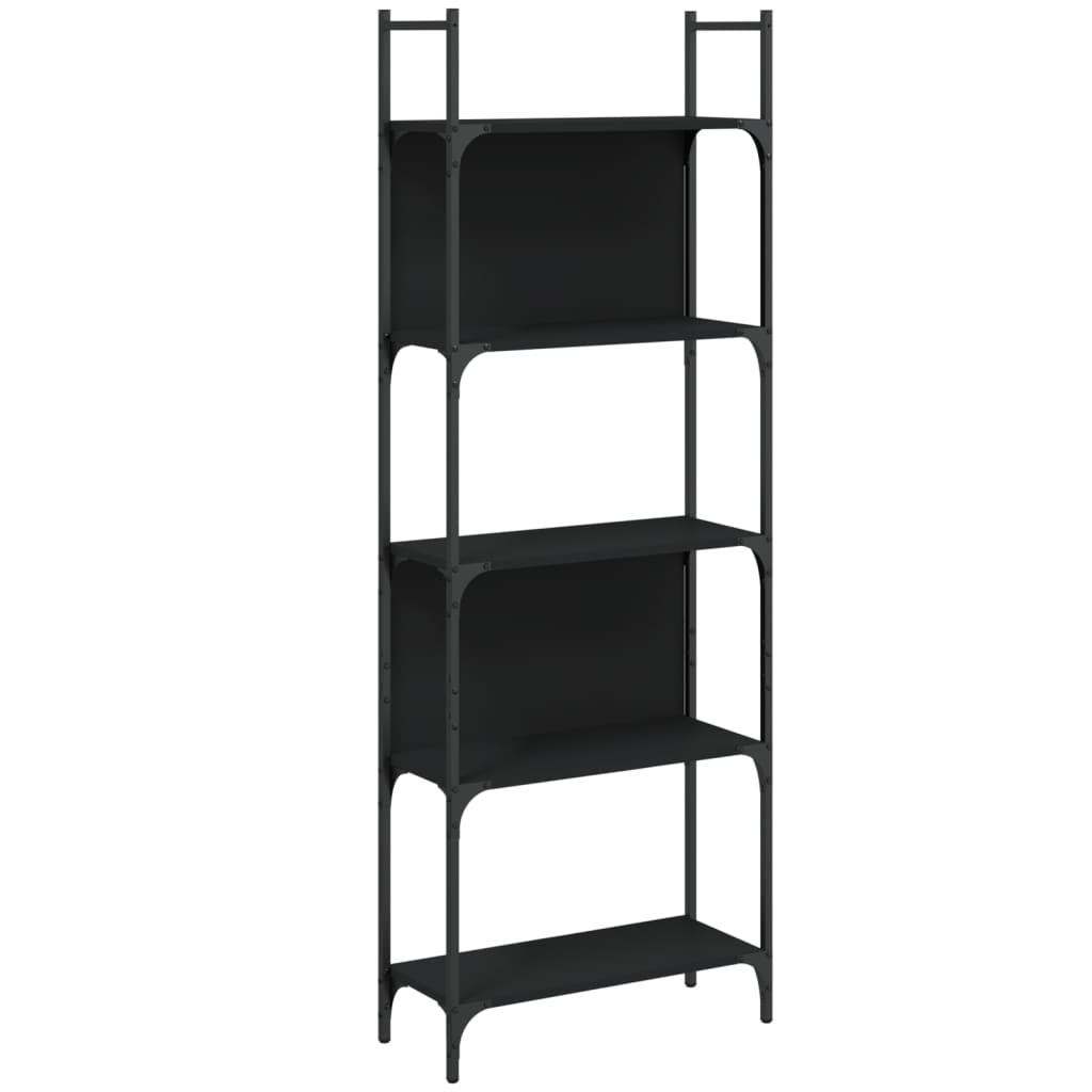 VidaXL Boekenkast 5-laags 60,5x24x166,5 cm bewerkt hout zwart