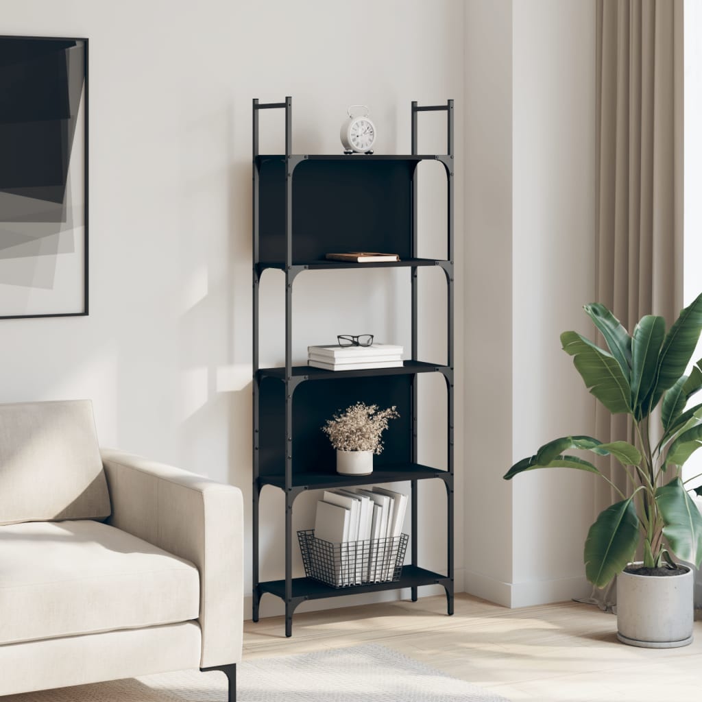 VidaXL Boekenkast 5-laags 60,5x24x166,5 cm bewerkt hout zwart