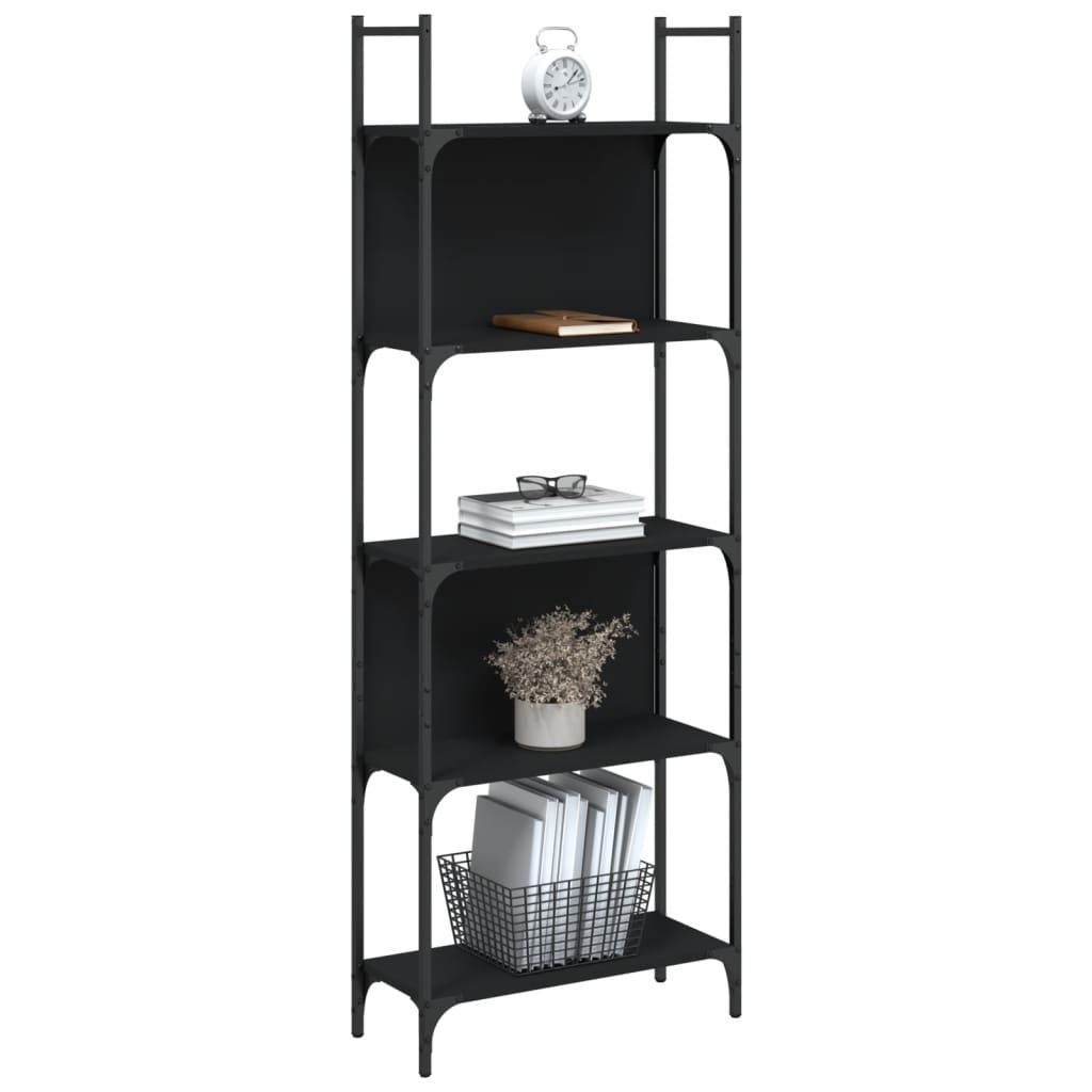VidaXL Boekenkast 5-laags 60,5x24x166,5 cm bewerkt hout zwart