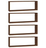 VidaXL Wandschappen kubus 4 st 80x15x26,5 cm hout bruin eikenkleur