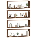 VidaXL Wandschappen kubus 4 st 80x15x26,5 cm hout bruin eikenkleur