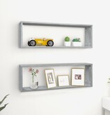 VidaXL Wandschappen kubus 2 st 80x15x26,5 cm bewerkt hout grijs sonoma