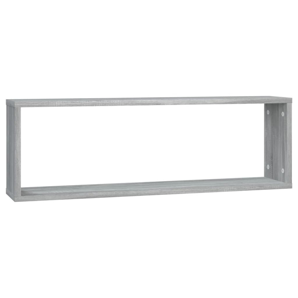 VidaXL Wandschappen kubus 2 st 80x15x26,5 cm bewerkt hout grijs sonoma