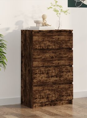 VidaXL Dressoir 60x35x98,5 cm bewerkt hout gerookt eikenkleurig